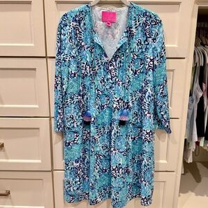 Lilly Pulitzer Teal and White Dress